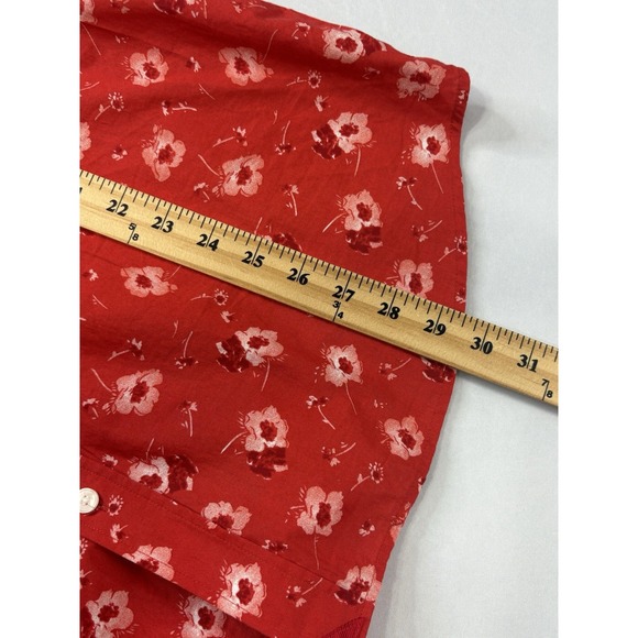 Untuckit Shirt Mens XL Red Floral Short Sleeve Button Up Coolidge Hawaiian - Picture 9 of 10